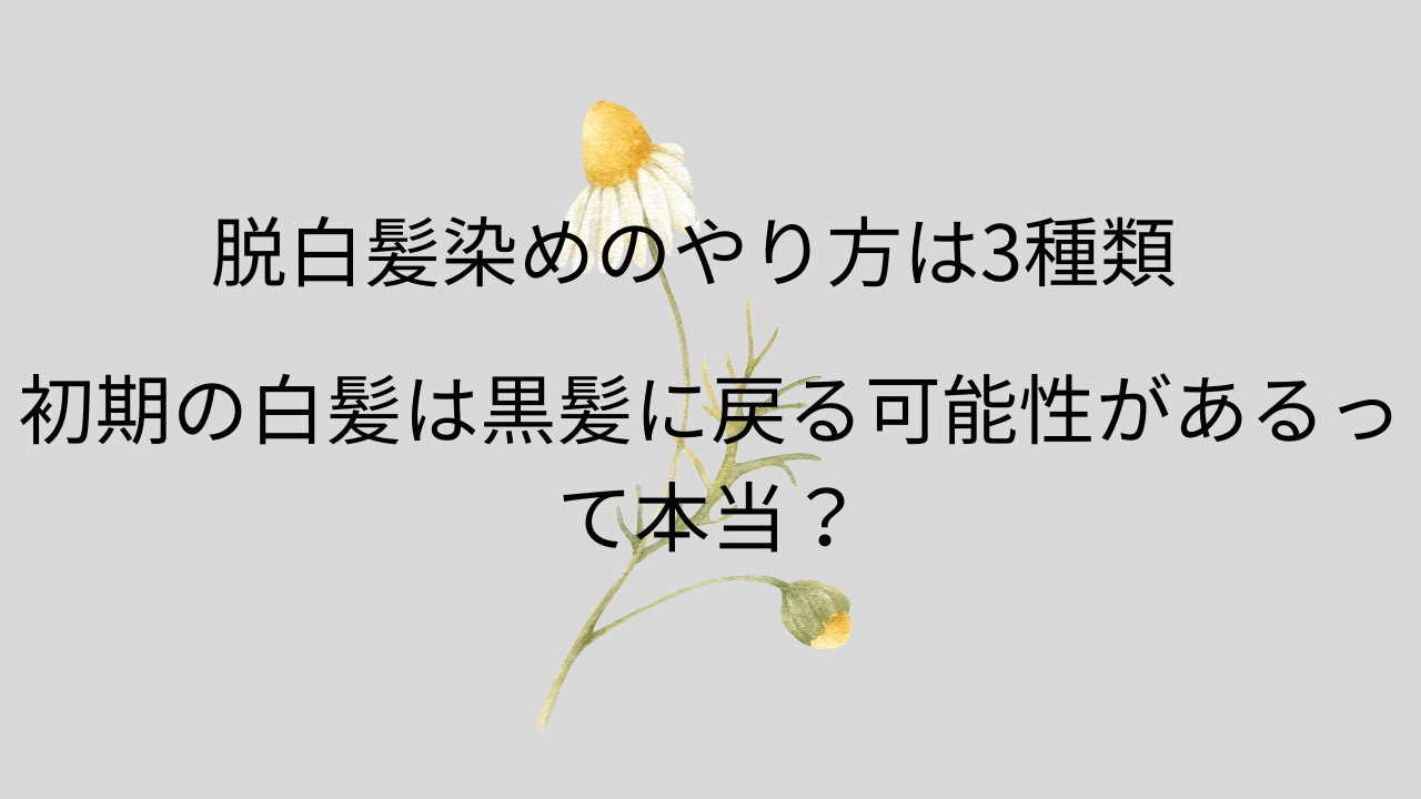 脱白髪染めのやり方は3種類