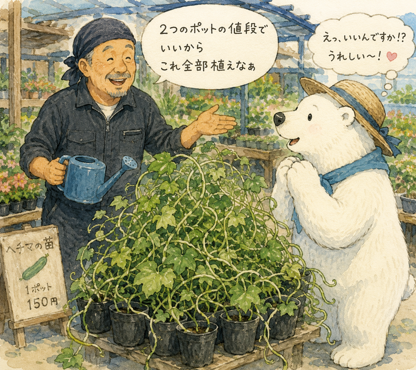 へちまのなえたくさん