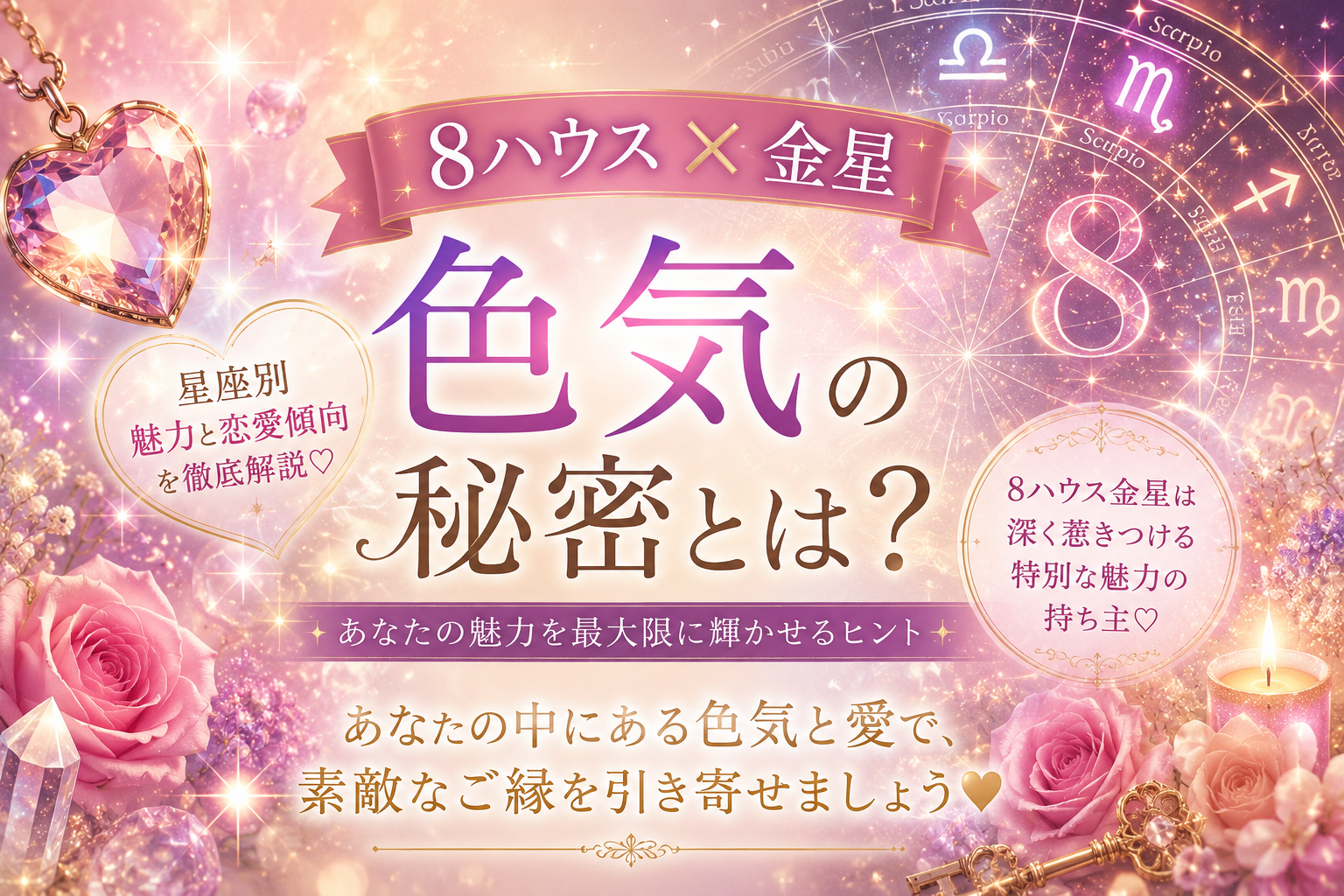 8ハウス金星は色気がある？恋愛傾向や魅力を星座別に徹底解説